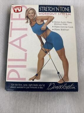 Denise Austin Pilates Workout System (Video, Exercise Cords, Wallchart) NIB VHS